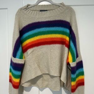 Wooden Ships Cream and Red Crew Neck Sweater